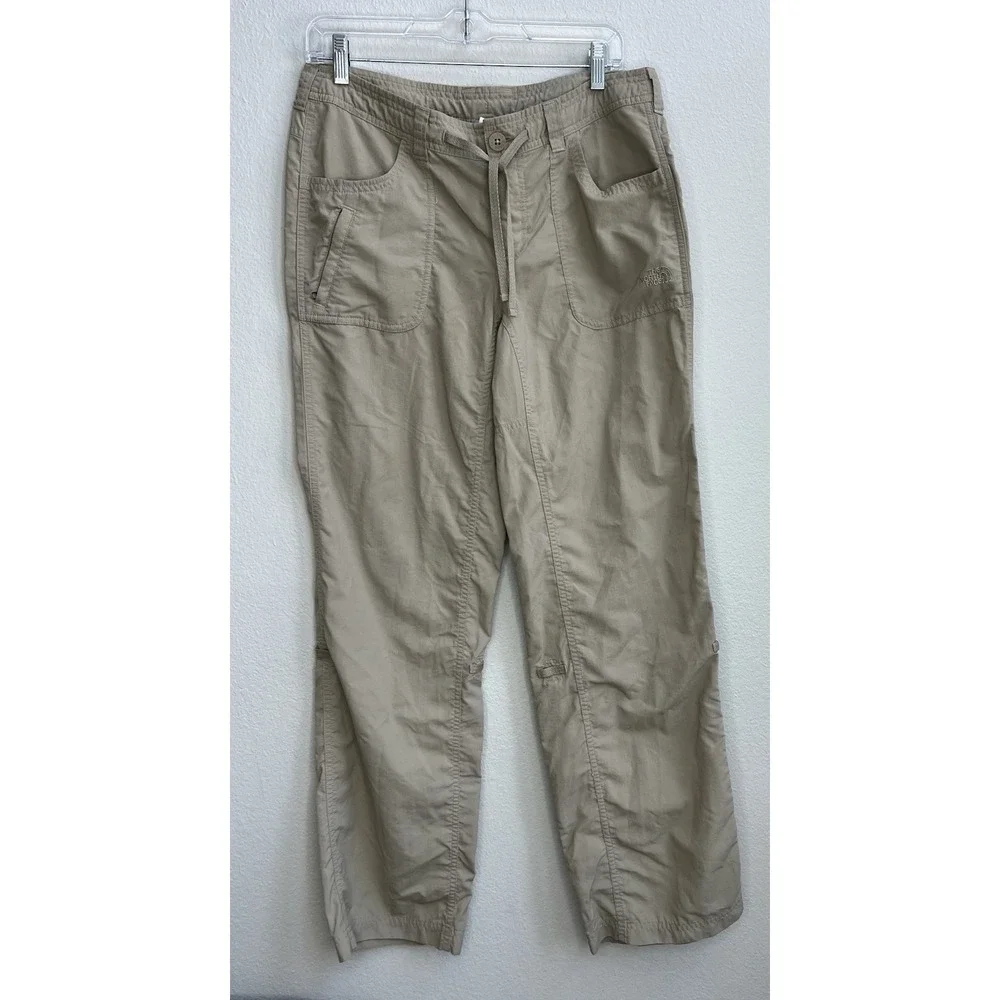 The North Face Pants Womens 8 Beige Drawstring Convertible Cargo Outdoor Hiking